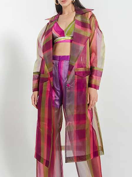 Urban Buttoned Geometric Lapel Collar Trench Coat, Pink, Coats
Urban Buttoned Geometric Lapel Collar Trench Coat, Pink, Coats