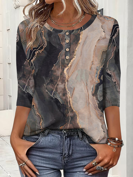 Casual Striped Crew Neck Long Sleeve T-shirt, Brown, T-shirts
Casual Striped Crew Neck Long Sleeve T-shirt, Brown, T-shirts