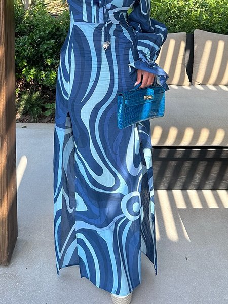 Vacation Printing Random Print Maxi Skirt, Blue, Skirts
Vacation Printing Random Print Maxi Skirt, Blue, Skirts