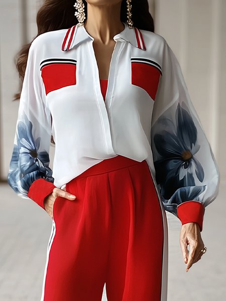 Urban Color Block Shirt Collar Shirt, White, Blouses and Shirts
Urban Color Block Shirt Collar Shirt, White, Blouses and Shirts