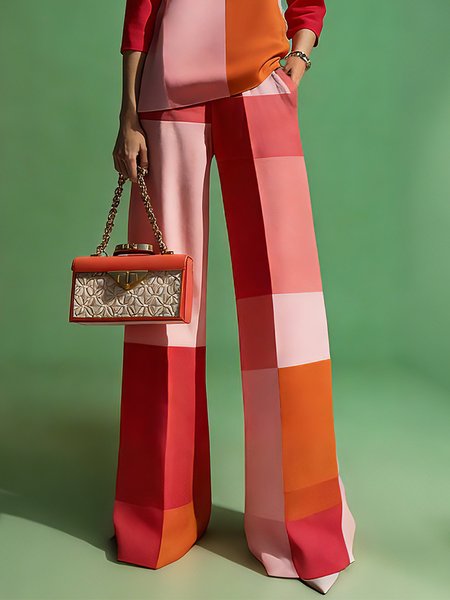 Elegant Colorblock Printing Wide Leg Pants, As picture, Pants
Elegant Colorblock Printing Wide Leg Pants, As picture, Pants