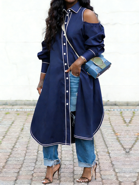 Urban Color Block Shirt Collar Shirt, Navyblue, Blouses and Shirts
Urban Color Block Shirt Collar Shirt, Navyblue, Blouses and Shirts