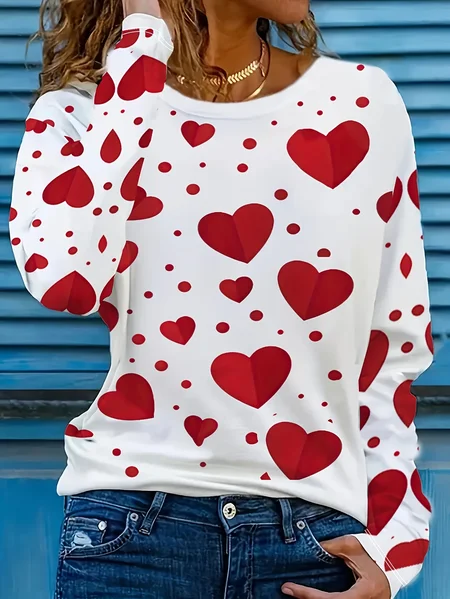 Women Heart/Cordate Long Sleeve Tee T-shirt Crew Neck Printing Casual Graphic Tee Spring/Fall Top, White, T-Shirts
Women Heart/Cordate Long Sleeve Tee T-shirt Crew Neck Printing Casual Graphic Tee Spring/Fall Top, White, T-Shirts