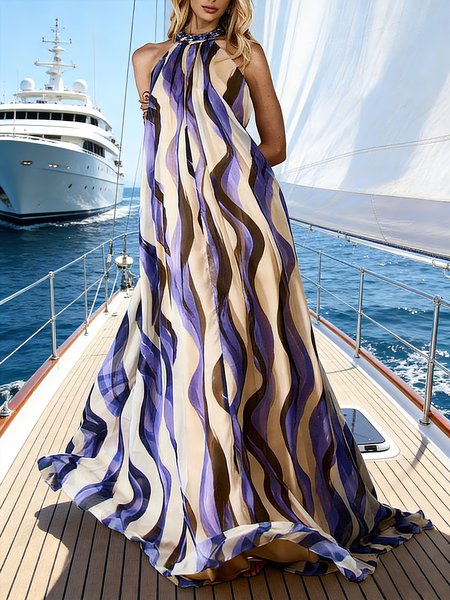 Vacation Random Print Printing Halter Maxi Dress, Purple, Maxi Dresses
Vacation Random Print Printing Halter Maxi Dress, Purple, Maxi Dresses