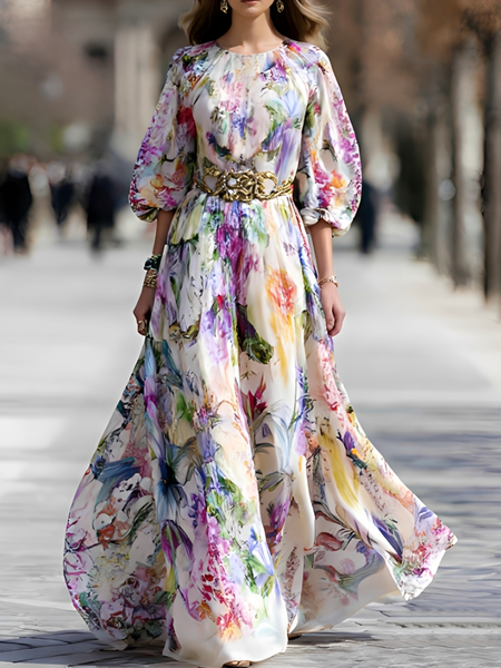 Vacation Floral Crew Neck Maxi Dress No Belt, As picture, Maxi Dresses
Vacation Floral Crew Neck Maxi Dress No Belt, As picture, Maxi Dresses