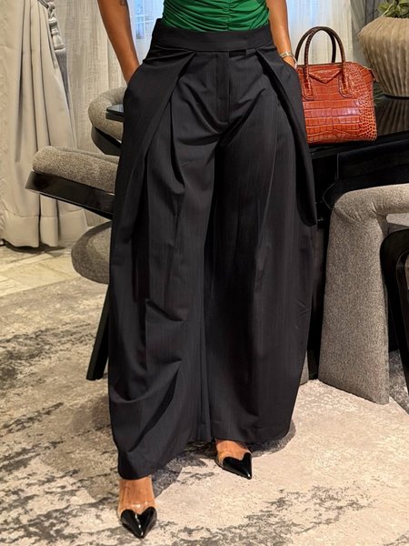 Urban Plain Fashion Wide Leg Pants, Black, Pants
Urban Plain Fashion Wide Leg Pants, Black, Pants