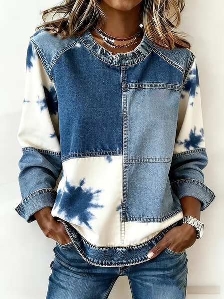 Vintage Crew Neck Faux Denim Print Graphic Sweatshirt Printing, Blue, Hoodies & Sweatshirts
Vintage Crew Neck Faux Denim Print Graphic Sweatshirt Printing, Blue, Hoodies & Sweatshirts
