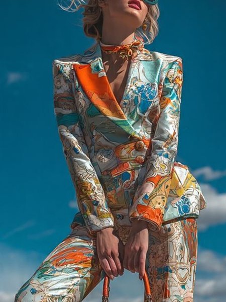 Urban Printing Abstract Lapel Collar Blazer, As picture, Jackets
Urban Printing Abstract Lapel Collar Blazer, As picture, Jackets