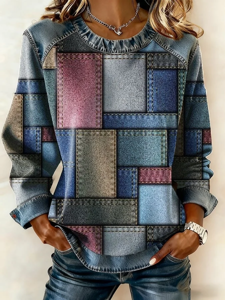 Vintage Crew Neck Abstract Sweatshirt Printing, As picture, Hoodies & Sweatshirts
Vintage Crew Neck Abstract Sweatshirt Printing, As picture, Hoodies & Sweatshirts