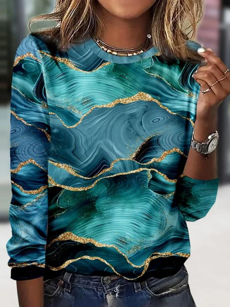 Women Abstract Long Sleeve Tee T-shirt Crew Neck Printing Casual Graphic Tee Spring/Fall Top, Blue, T-Shirts
Women Abstract Long Sleeve Tee T-shirt Crew Neck Printing Casual Graphic Tee Spring/Fall Top, Blue, T-Shirts