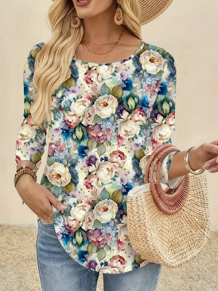 Women Floral Long Sleeve Tee T-shirt Crew Neck Printing Casual Graphic Tee Spring/Fall Top, As picture, T-Shirts
Women Floral Long Sleeve Tee T-shirt Crew Neck Printing Casual Graphic Tee Spring/Fall Top, As picture, T-Shirts