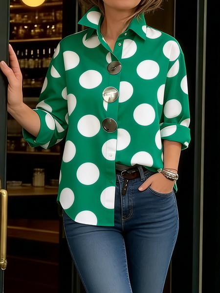 Casual Polka Dots Shirt Collar Shirt, As picture, Blouses and Shirts
Casual Polka Dots Shirt Collar Shirt, As picture, Blouses and Shirts