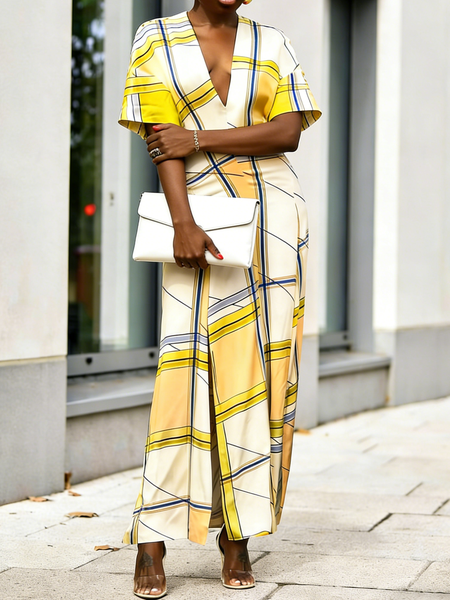 Urban Geometric V Neck Maxi Dress, As picture, Maxi Dresses
Urban Geometric V Neck Maxi Dress, As picture, Maxi Dresses
