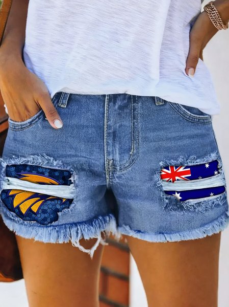 American Flag Denim Eagle Old Glory Straight Leg Button Fly Going Out Casual Shorts, Blue, Denim Shorts
American Flag Denim Eagle Old Glory Straight Leg Button Fly Going Out Casual Shorts, Blue, Denim Shorts