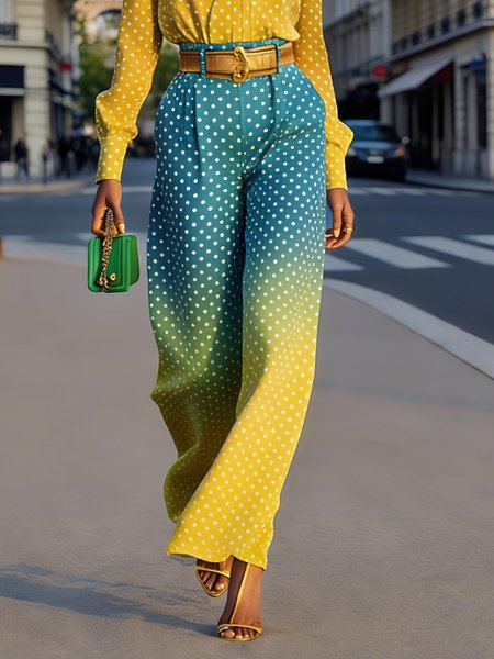 Urban Polka Dots Printing Straight Pants No Belt, As picture, Pants
Urban Polka Dots Printing Straight Pants No Belt, As picture, Pants