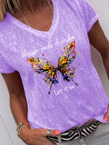 Women Text Letters Short Sleeve Tee T-shirt V Neck Casual Summer Top, Purple, T-Shirts
Women Text Letters Short Sleeve Tee T-shirt V Neck Casual Summer Top, Purple, T-Shirts