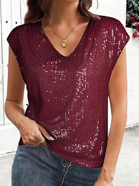 Vintage Plain V Neck Short Sleeve T-shirt, Red, Tanks & Camis
Vintage Plain V Neck Short Sleeve T-shirt, Red, Tanks & Camis