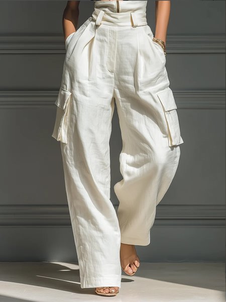 Cotton Casual Plain Pockets Cargo Pants, White, Cargo Pants
Cotton Casual Plain Pockets Cargo Pants, White, Cargo Pants