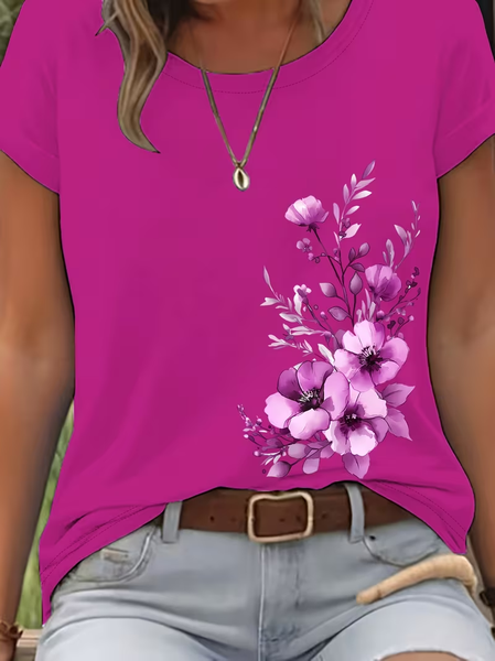 Women Floral Short Sleeve Tee T-shirt Crew Neck Printing Casual Graphic Tee Summer Top, Purple, T-Shirts
Women Floral Short Sleeve Tee T-shirt Crew Neck Printing Casual Graphic Tee Summer Top, Purple, T-Shirts