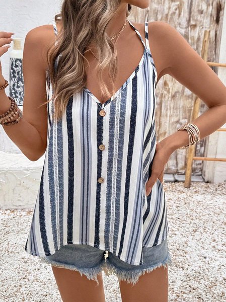 Casual V Neck Striped Cami, Flower, Tanks & Camis
Casual V Neck Striped Cami, Flower, Tanks & Camis