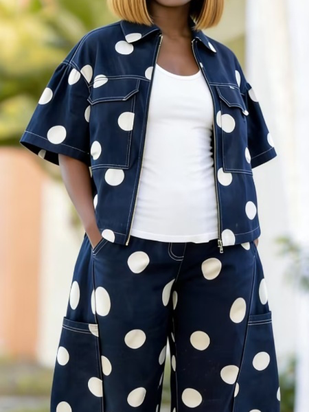 Urban Polka Dots Shirt Collar Denim Jacket, As picture, Jackets
Urban Polka Dots Shirt Collar Denim Jacket, As picture, Jackets
