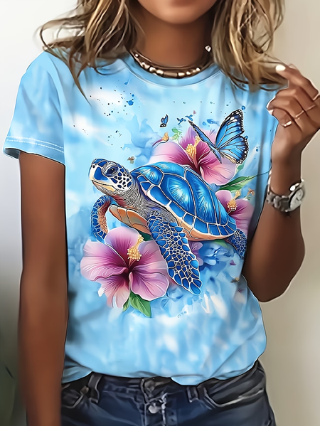Women Floral Short Sleeve Tee T-shirt Crew Neck Printing Casual Graphic Tee Summer Top, Blue, T-Shirts
Women Floral Short Sleeve Tee T-shirt Crew Neck Printing Casual Graphic Tee Summer Top, Blue, T-Shirts