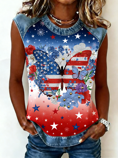 Vintage Crew Neck Gradient Pattern Tank Top, As picture, Tanks & Camis
Vintage Crew Neck Gradient Pattern Tank Top, As picture, Tanks & Camis