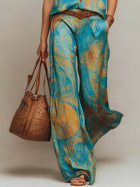 Vacation Random Print Straight Pants, As picture, Pants
Vacation Random Print Straight Pants, As picture, Pants