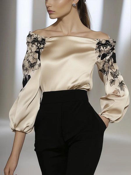 Elegant Random Print Printing Cold Shoulder Blouse, As picture, Blouses and Shirts
Elegant Random Print Printing Cold Shoulder Blouse, As picture, Blouses and Shirts