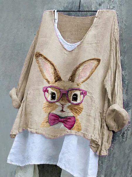 V Neck Long Sleeve Easter (rabbit) Printing Regular Micro-Elasticity Loose Graphic Tee Blouse For Women, Apricot, Blouses
V Neck Long Sleeve Easter (rabbit) Printing Regular Micro-Elasticity Loose Graphic Tee Blouse For Women, Apricot, Blouses