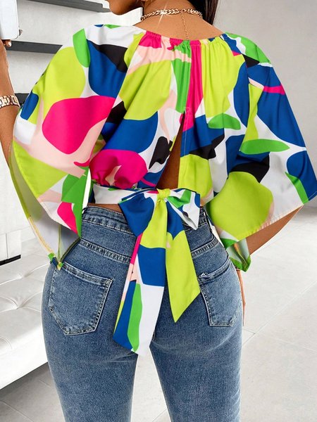 Urban Geometric Printing Crew Neck Blouse, As picture, Blouses and Shirts
Urban Geometric Printing Crew Neck Blouse, As picture, Blouses and Shirts