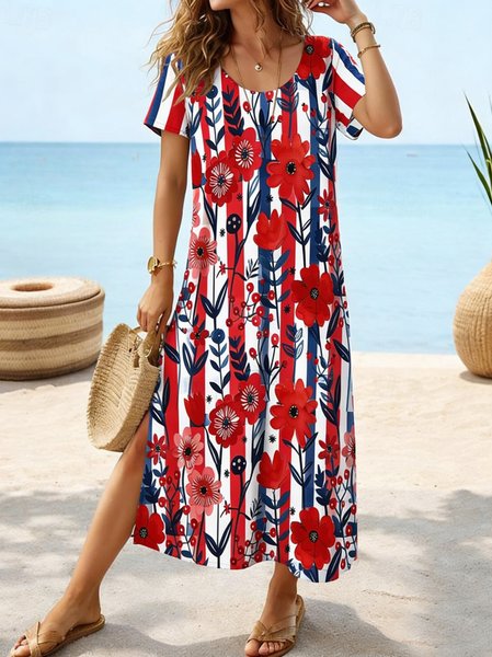 Women Floral Summer Dress Crew Neck Short Sleeve Fit & Flare Dress A-Line Dress, As picture, Dresses
Women Floral Summer Dress Crew Neck Short Sleeve Fit & Flare Dress A-Line Dress, As picture, Dresses