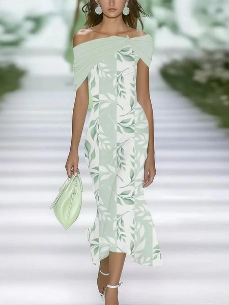 Women Floral Cap Sleeve Cold Shoulder Printing Dress Daily Vintage Maxi H-Line Summer Dress, Green, Casual Dresses
Women Floral Cap Sleeve Cold Shoulder Printing Dress Daily Vintage Maxi H-Line Summer Dress, Green, Casual Dresses