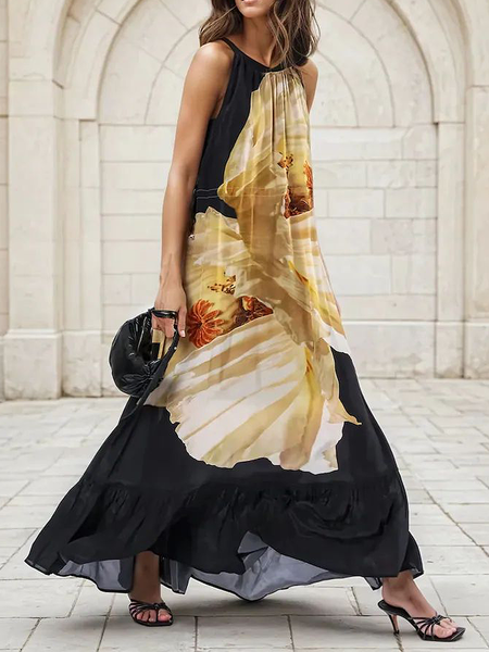 Vacation Floral Crew Neck Maxi Dress, As picture, Maxi Dresses
Vacation Floral Crew Neck Maxi Dress, As picture, Maxi Dresses