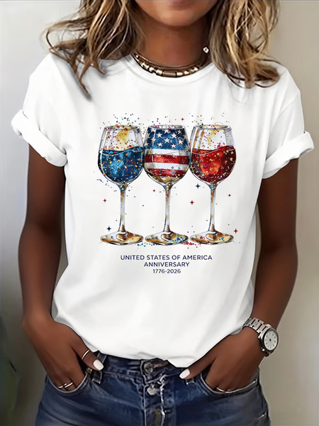 Women Independence Day (Flag) Short Sleeve Tee T-shirt Crew Neck Printing Casual Graphic Tee Summer Top, White, T-Shirts
Women Independence Day (Flag) Short Sleeve Tee T-shirt Crew Neck Printing Casual Graphic Tee Summer Top, White, T-Shirts