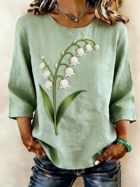 Crew Neck Half Sleeve 3D Printing Lightweight Loose Shirt For Women, Green, Blouses
Crew Neck Half Sleeve 3D Printing Lightweight Loose Shirt For Women, Green, Blouses