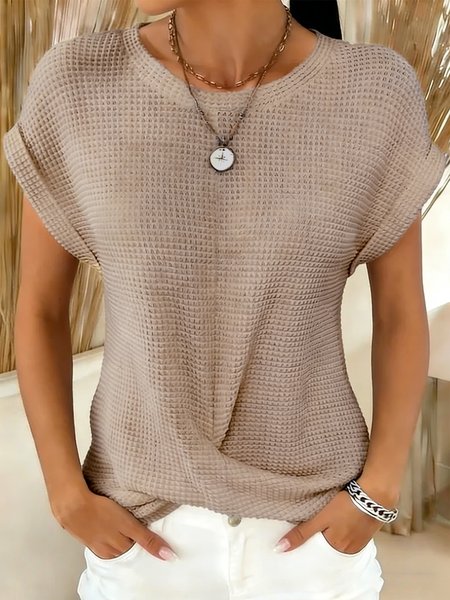 Women Plain Short Sleeve Tee T-shirt Crew Neck Casual Summer Top, Camel, T-Shirts
Women Plain Short Sleeve Tee T-shirt Crew Neck Casual Summer Top, Camel, T-Shirts