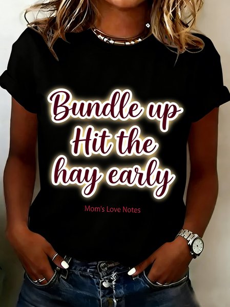 Casual Text Letters Crew Neck Short Sleeve T-shirt, Black, T-shirts
Casual Text Letters Crew Neck Short Sleeve T-shirt, Black, T-shirts