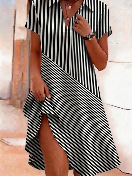 Women Striped Summer Dress Shawl Collar Short Sleeve Shirt Dress A-Line Dress, Color11, Dresses
Women Striped Summer Dress Shawl Collar Short Sleeve Shirt Dress A-Line Dress, Color11, Dresses
