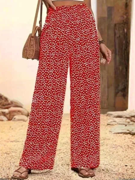 Women Polka Dots Long Elastic Waist Pants Casual Spring/Fall Trousers, Red, Pants
Women Polka Dots Long Elastic Waist Pants Casual Spring/Fall Trousers, Red, Pants