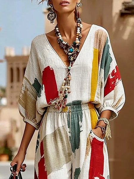 Casual Abstract Printing V Neck Blouse, As picture, Blouses and Shirts
Casual Abstract Printing V Neck Blouse, As picture, Blouses and Shirts