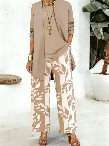 Women Floral Matching Outfit Daily Long Sleeve Casual Spring/Fall Top With Pants Matching Set, Khaki, Sets
Women Floral Matching Outfit Daily Long Sleeve Casual Spring/Fall Top With Pants Matching Set, Khaki, Sets