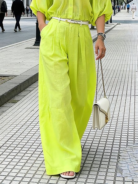 Cotton And Linen Casual Plain Wide Leg Pants, As picture, Pants
Cotton And Linen Casual Plain Wide Leg Pants, As picture, Pants