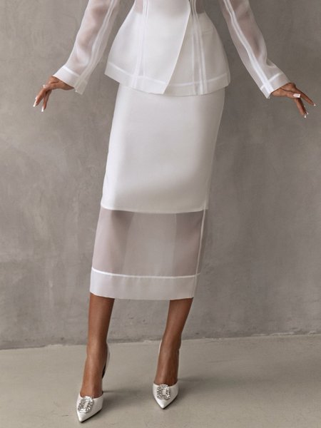 Urban Plain Midi Skirt, White, Skirts
Urban Plain Midi Skirt, White, Skirts