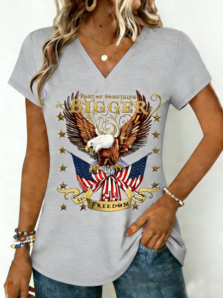 Casual Text Letters V Neck Short Sleeve T-shirt, Gray, T-shirts
Casual Text Letters V Neck Short Sleeve T-shirt, Gray, T-shirts