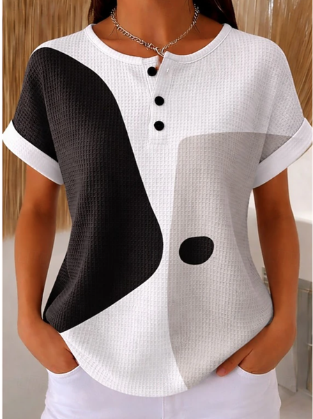 Vintage Abstract Graphic Short Sleeve T-shirt, Black-white, T-shirts
Vintage Abstract Graphic Short Sleeve T-shirt, Black-white, T-shirts