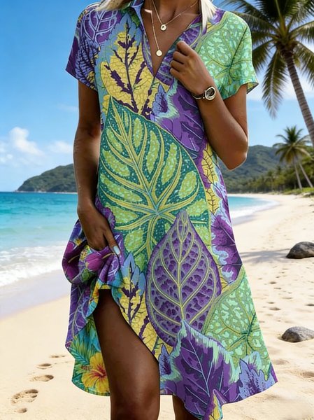 Women Leaf Summer Dress Shawl Collar Short Sleeve Fit & Flare Dress A-Line Dress, As picture, Dresses
Women Leaf Summer Dress Shawl Collar Short Sleeve Fit & Flare Dress A-Line Dress, As picture, Dresses