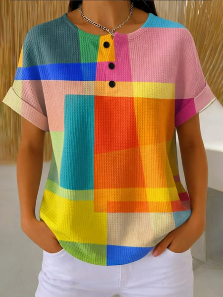 Vintage Abstract Crew Neck Short Sleeve T-shirt, As picture, T-shirts
Vintage Abstract Crew Neck Short Sleeve T-shirt, As picture, T-shirts