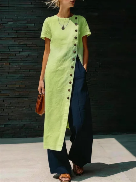 Crew Neck Short Sleeve Plain Regular Micro-Elasticity Regular Fit Blouse For Women, Green, Blouses
Crew Neck Short Sleeve Plain Regular Micro-Elasticity Regular Fit Blouse For Women, Green, Blouses