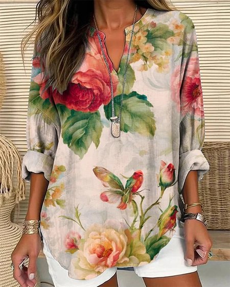 Long Sleeve Floral Regular Micro-Elasticity Loose Shirt For Women, As picture, Blouses
Long Sleeve Floral Regular Micro-Elasticity Loose Shirt For Women, As picture, Blouses